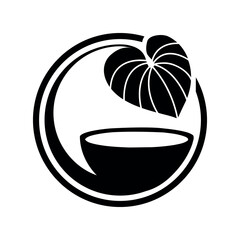 KAVA cup of coffee with LEAF