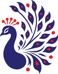 Obraz premium Charming Peacock Silhouette Vector Art for Unique Projects