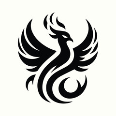 Creative Phoenix Silhouette Vector Design