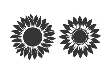 Fototapeta premium Black and white sunflower Beautiful sunflower flowers. Vector illustration