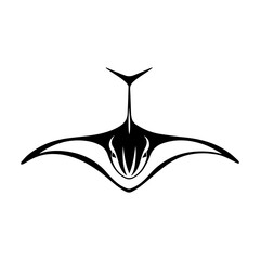 Manta logo or modern line icon. Vector line art and icon design with bold outline. Black and white Pixel Perfect minimalistic symbol isolate white background. Creative logotype