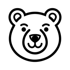 Gourmand Bear logo or modern line icon. Vector line art and icon design with bold outline. Black and white Pixel Perfect minimalistic symbol isolate white background. Creative logotype