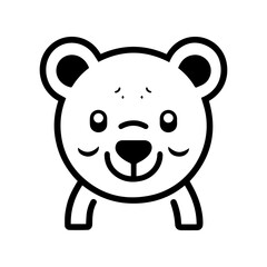 Gourmand Bear logo or modern line icon. Vector line art and icon design with bold outline. Black and white Pixel Perfect minimalistic symbol isolate white background. Creative logotype