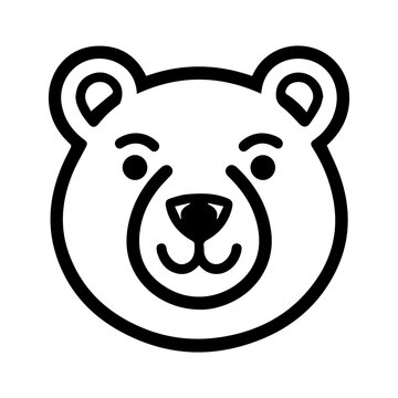 recommend clip art: Gourmand Bear logo or modern line icon. Vector line art and icon design with bold outline. Black and white Pixel Perfect minimalistic symbol isolate white background. Creative logotype