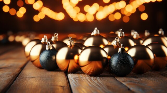 vector illustration of happy new year 2020 gold and black collors place for text christmas balls.