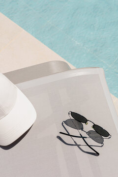 Summer Poolside Accessories: Hat and Sunglasses