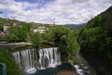 waterfall in the mountains