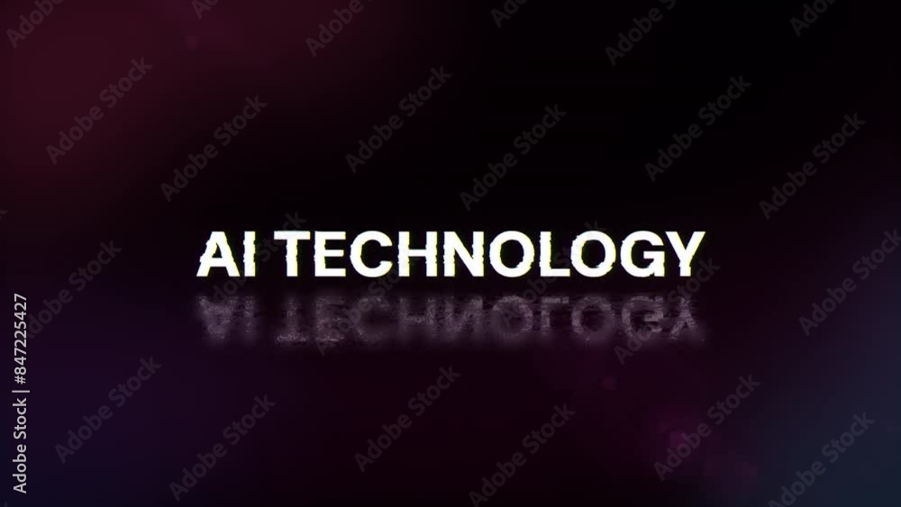 Poster ai technology text with screen effects of technological failures. spectacular screen glitch with var