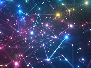 Coordinaten in bunter leuchtender Verstrickung