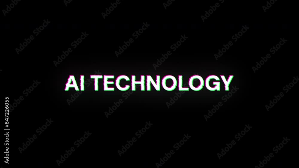 Aufkleber ai technology text with screen effects of technological failures. spectacular screen glitch with var