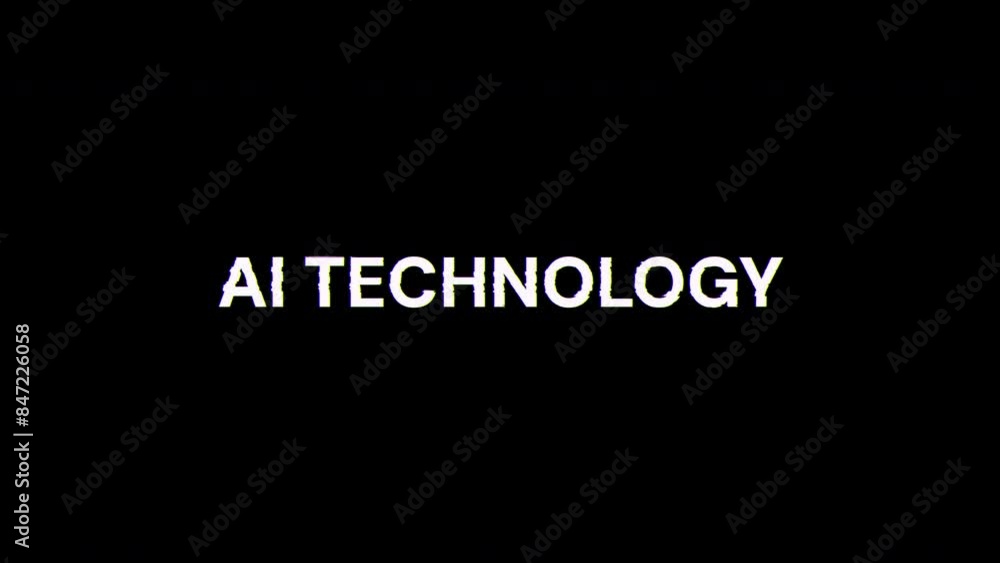 Poster ai technology text with screen effects of technological failures. spectacular screen glitch with var