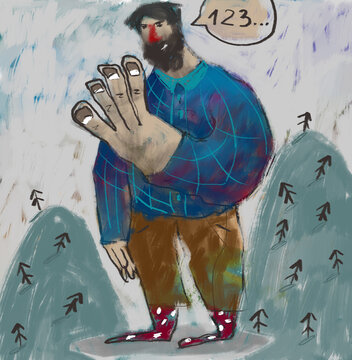 Counting on your fingers. Math