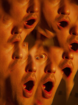 Portrait of a man through the prism