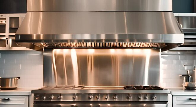 Extractor hood in a kitchen.