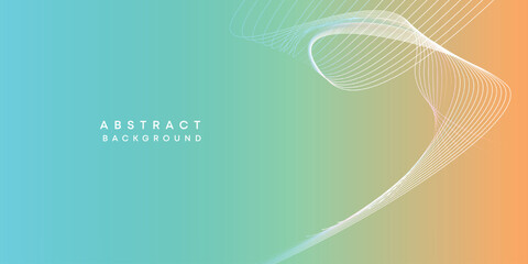 Abstract orange-sky blue digital future technology geometric flowing line background. Teal, Ocean, red gradient smooth wave lines web banner background for cover, flyer, header, poster, website