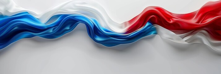 Minimalist olympic games concept abstract background in white, blue, and red, wide banner, copy space
