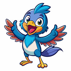 bird mascot cartoon in vector illustration, white background
