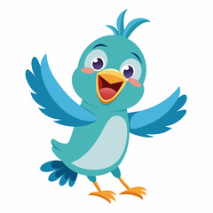 bird mascot cartoon in vector illustration, white background