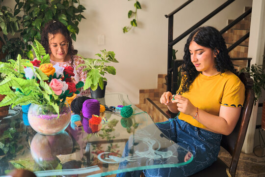 Women working at home
