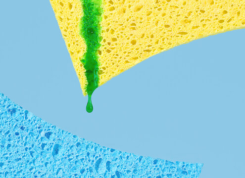 Sponge with Dish Soap Dripping 