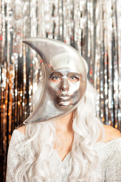 Woman in Moon Mask