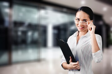 Fototapeta premium proud woman accountant employee in office