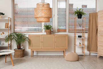 Chest of drawers in interior of living room