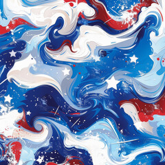Patriotic Swirl Abstract 4th of July Themed Backgrounds