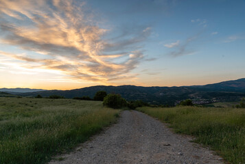 sunset in the mountains