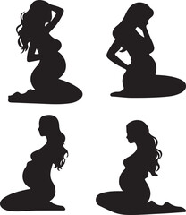 Pregnant woman vector isolated illustration. Pregnancy icon 