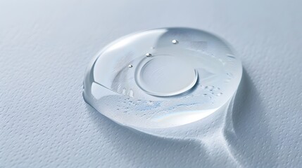 A drop of a cosmetic product on a sheet of white textured paper.