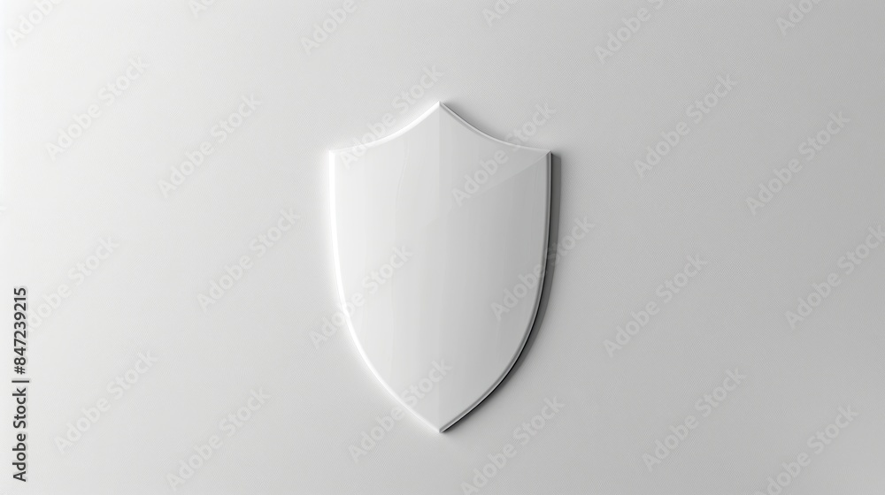 Aufkleber minimalistic white shield symbol on a light background. clean and simple design. ideal for security,