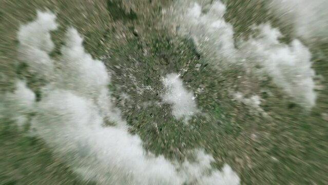 Zooming on Birmingham, England. Earth zoom in from outer space to city. The animation continues by zoom out through clouds and atmosphere into space. View of the Earth at night. Images from NASA. 4K