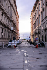 Unity of Italy Square in Trieste, Italy, Canal grande in Trieste city center, Italy