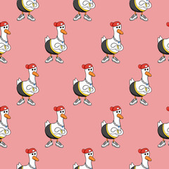 Seamless ducky pattern background art animal design abstract cartoon