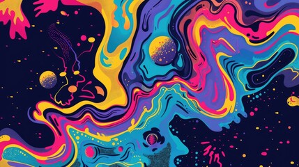 Music festival poster showcasing a psychedelic design with swirling colors and patterns