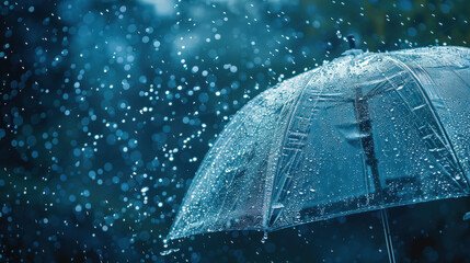 A Transparent Umbrella Braving the Rain Shower
