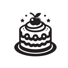 Vector cake slice silhouette icon,
Food icon vector illustration design.