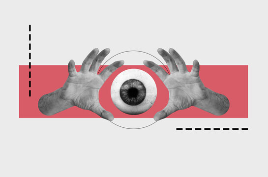 Two hands and eyeball