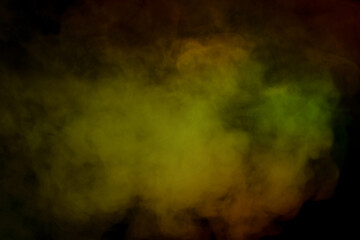 Red and green steam on a black background.