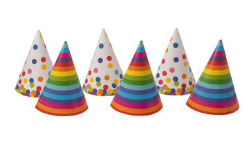 Colorful birthday cap isolated on white background