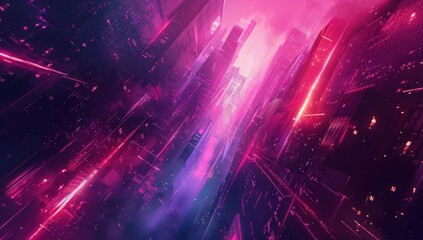Obraz premium Neon Cityscape: A Futuristic View