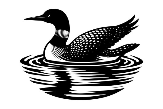recommend clip art: loon black silhouette style vector illustration art isolated on transparent background - Generative AI