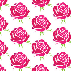  Vector seamless background with roses pattern illustration.