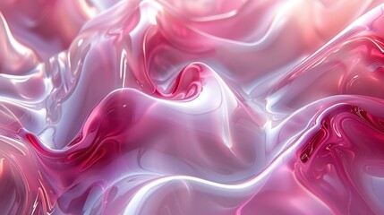 Obraz premium Abstract Pink and White Liquid Swirls