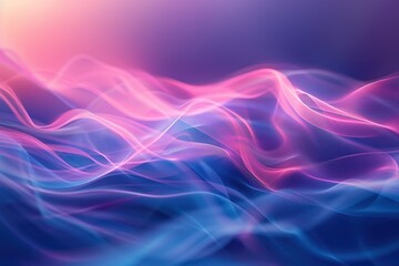 Fototapeta premium Abstract Digital Art with Pink and Blue Waves