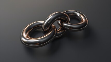 Obraz premium Chain or link icon in realistic 3D style.