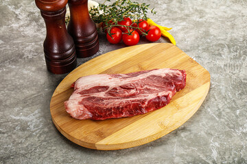 Raw beef chuck roll steak