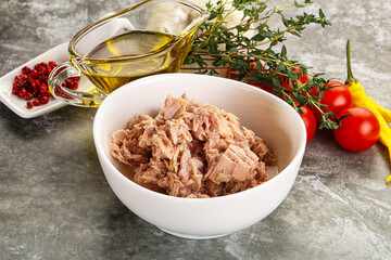 Canned tuna fillet for salad