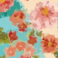 Oil painting and various flowers, cats, dogs, roses, peonies, fish, mandarin ducks, lotus leaves, and lotus flowers